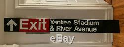 Nyc Subway Sign New York Train Yankee Stadium Exit Authentic Rare Art Babe Ruth