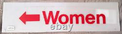 OLD YANKEE STADIUM GAME USED WOMEN + ARROW 9x34 PLASTIC SIGN MLB & STEINER COA