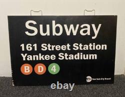 ORIGINAL NYC MTA Subway Temp Sign 30 x 20 161 St Station Yankee Stadium RARE