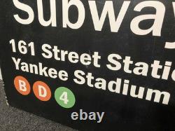 ORIGINAL NYC MTA Subway Temp Sign 30 x 20 161 St Station Yankee Stadium RARE