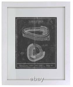 Old Yankee Stadium Blueprint Vintage styled New York Baseball Art