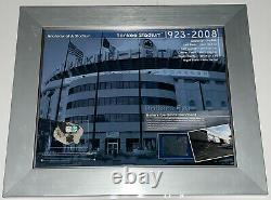 Old Yankee Stadium Game Used Black Bleachers Batters Eye Framed Concrete Piece