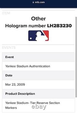 Old Yankee Stadium Game Used Blue Tier Reserve 24 A-x Plate Mlb & Steiner Coa