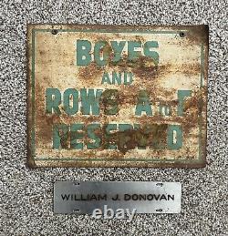 Old Yankee Stadium Metal Box Seat Sign And Plaque