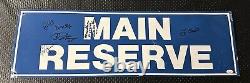 Old Yankees Stadium Vintage Main Reserve Seating Hung Sign Signed By Berra JSA