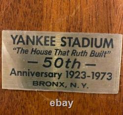 Original New York Yankee Stadium 50th Anniversary Brass Seat Plaque Complete