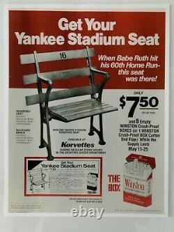 Original New York Yankee Stadium 50th Anniversary Brass Seat Plaque Complete