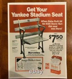 Original New York Yankee Stadium 50th Anniversary Brass Seat Plaque Complete