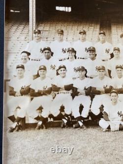 Original New York Yankees Team Photo 14x17 B&W c. 1950s Yankee Stadium Mantle Era