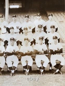 Original New York Yankees Team Photo 14x17 B&W c. 1950s Yankee Stadium Mantle Era