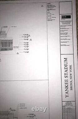 Original Yankee Stadium Blueprint New York Yankees -Ruth Gehrig -Mantle -Jeter