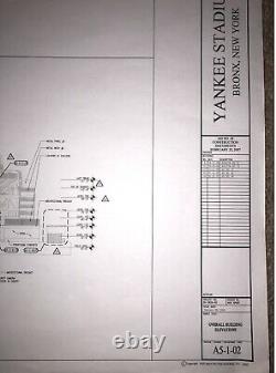 Original Yankee Stadium Blueprint New York Yankees -Ruth Gehrig -Mantle -Jeter