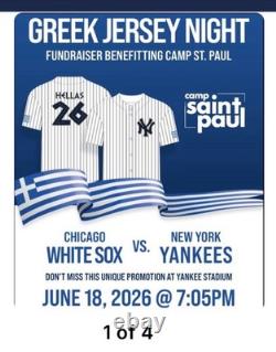 PRESALE New York Yankees Greek Jersey XL Yankee Stadium SGA 6/18/26