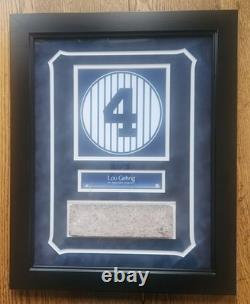 Plaque with Authentic Brick from Monument Park at Yankee Stadium, #4 Lou Gehrig