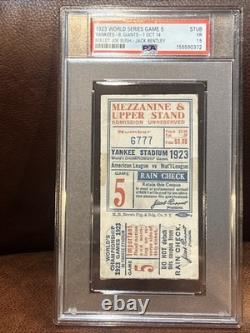 Psa 1923 WORLD SERIES G5 TICKET Yankees 1st Championship Yankee Stadium 1st Yr