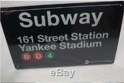 Qty 15 New York City BD4 161 Street Station Yankee Stadium Tin Subway Sign