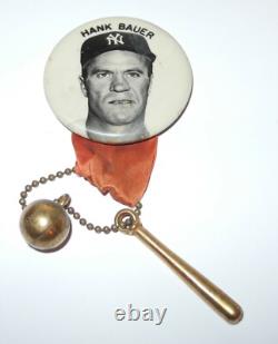 RARE 1950's Large Baseball Hank Bauer New York Yankees Stadium Pin Button Charm
