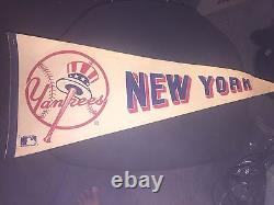 RARE July 4 1977 New York Yankees vs Cleveland at Yankee Stadium Vintage Pennant