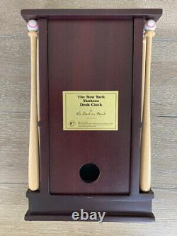 RARE-NEW Danbury Mint NY Yankees Stadium Wooden Desk Clock &Barometer Temp Gauge