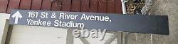 RARE ORIG Yankee BASEBALL Stadium NYC SUBWAY STATION 9-feet-long OFFICIAL SIGN