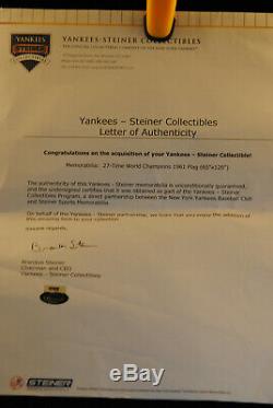 RARE Vintage 1961 New York Yankees FLAG FLEW OVER OLD YANKEE STADIUM STEINER LOA