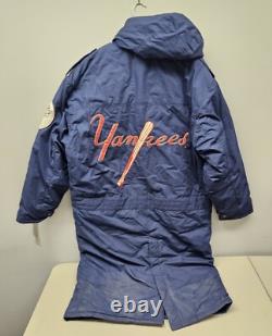 RARE Vintage Mirage MLB New York Yankees Navy Long Stadium Coat / Large /Defects