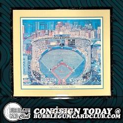 Ralph Fasanella SIGNED Night Game Yankee Stadium Print 1982