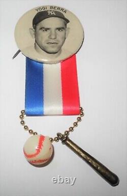 Rare 1950's Large Baseball Yogi Berra New York Yankees Stadium Pin Button Charm