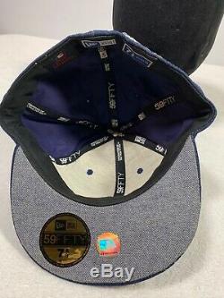 Rare Custom 59fifty new york yankees denim stadium embroidered fitted 7 5/8 hat