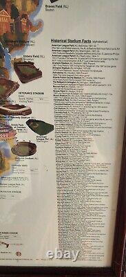 Rare Find! Baseball Stadium Map USA 1987 withHistorical Stadium Facts Included Vtg