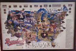 Rare Find! Baseball Stadium Map USA 1987 withHistorical Stadium Facts Included Vtg