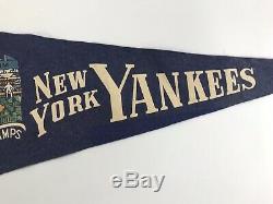 Rare New York Yankees American League Champs Stadium Pennant Vtg Tassel Baseball