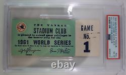 Rare Stadium Club! 1961 World Series Game 1 Ticket Reds @ Yankees, PSA 4! Pop 1