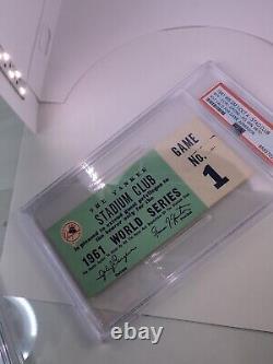 Rare Stadium Club! 1961 World Series Game 1 Ticket Reds @ Yankees, PSA 4! Pop 1