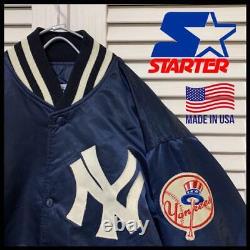 Rare Vintage Starter Mlb New york Yankees Stadium Jacket Made In Usa