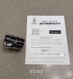 Reggie Jackson Signed Yankee Stadium Black Beckett MLB Authenticated RARE