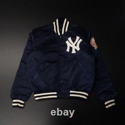 STARTER Stadium Jacket New York Yankees 80s Vintage Made in USA Navy Nylon M