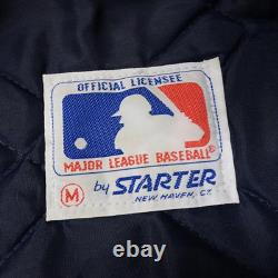 STARTER Stadium Jacket New York Yankees 80s Vintage Made in USA Navy Nylon M