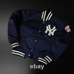 STARTER Stadium Jacket New York Yankees 80s Vintage Made in USA Navy Nylon M