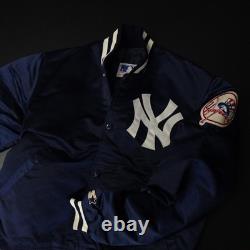 STARTER Stadium Jacket New York Yankees 80s Vintage Made in USA Navy Nylon M