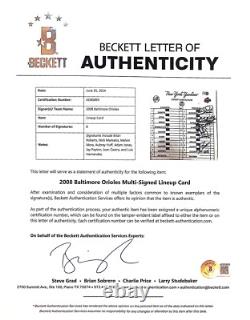 Sept 21 2008 Last Game at Yankee Stadium Signed Auto Lineup Card Orioles BAS MLB