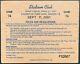 September 11th 2001 New York Yankees Stadium Club Ticket Historic Original Mlb