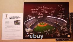 Signed by 26 NY Yankees Baseball Greats 16x20 Photo Beckett 2008 Yankee Stadium