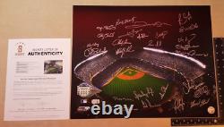 Signed by 26 NY Yankees Baseball Greats 16x20 Photo Beckett 2008 Yankee Stadium