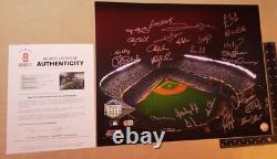 Signed by 26 NY Yankees Baseball Greats 16x20 Photo Beckett 2008 Yankee Stadium