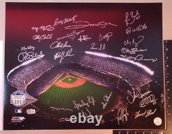 Signed by 26 NY Yankees Baseball Greats 16x20 Photo Beckett 2008 Yankee Stadium