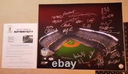 Signed by 26 NY Yankees Baseball Greats 16x20 Photo Beckett 2008 Yankee Stadium