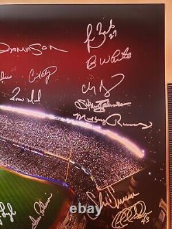 Signed by 26 NY Yankees Baseball Greats 16x20 Photo Beckett 2008 Yankee Stadium
