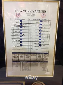 Steiner New York Yankees 2008 2009 Lineup Card Collage Dirt Old & New Stadium