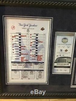 Steiner New York Yankees 2008 Lineup Card Collage Dirt Old Yankee Stadium